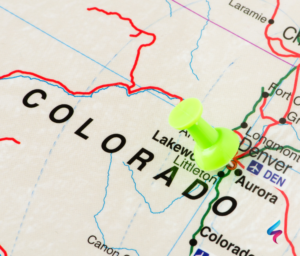 Map showing the USA state of Colorado